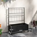 Outsunny Metal Raised Garden Bed Planter Box with Trellis, 90 x 40 x 120 cm