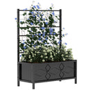 Outsunny Metal Raised Garden Bed Planter Box with Trellis, 90 x 40 x 120 cm