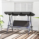 Outsunny 3 Seater Garden Swing Seat Bench w/ Adjustable Canopy, Grey