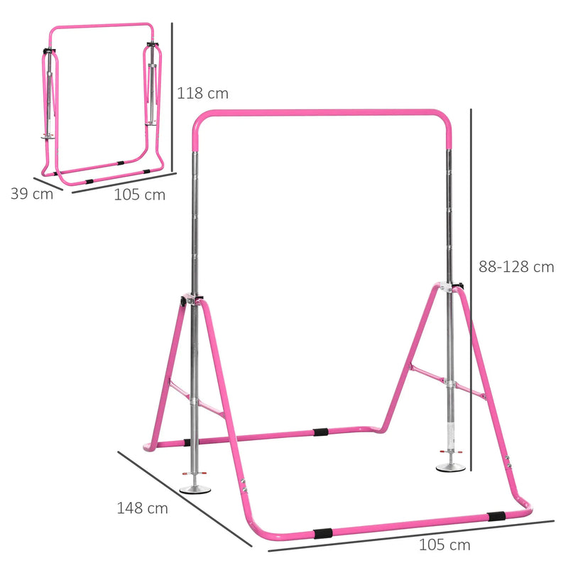 HOMCOM Kids Gymnastics Bar - Pink