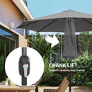Outsunny 2.7 m Garden Parasol Umbrella with Cross Base, Sandbag, Light Grey