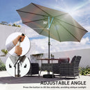 Outsunny 2.7 m Garden Parasol Umbrella with Cross Base, Sandbag, Light Grey