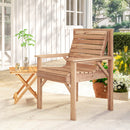 Outsunny Wood Garden Chair Outdoor Dining Chair with Curved Seat, Natural