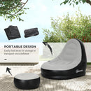 Outsunny Inflatable Chair And Footstool For Gaming, Reading, Watching