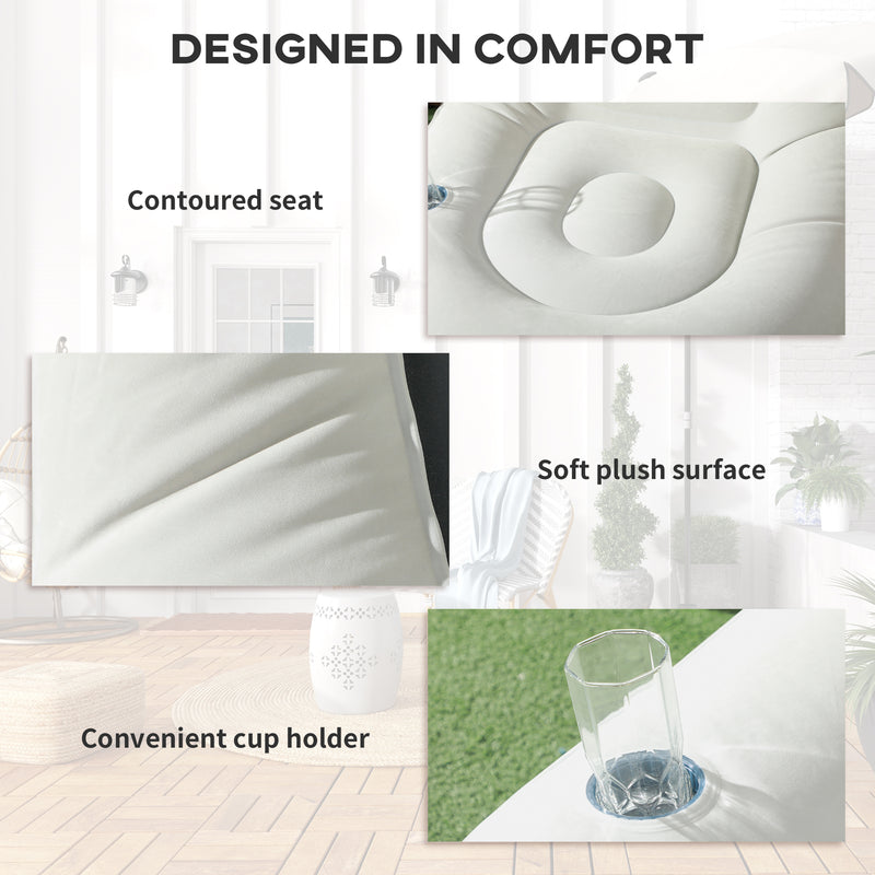 Outsunny Inflatable Chair and Footstool for Gaming, Reading, Watching