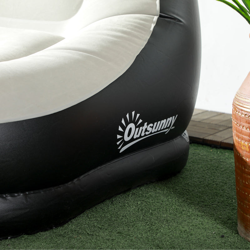 Outsunny Inflatable Chair and Footstool for Gaming, Reading, Watching