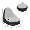 Outsunny Inflatable Chair And Footstool For Gaming, Reading, Watching