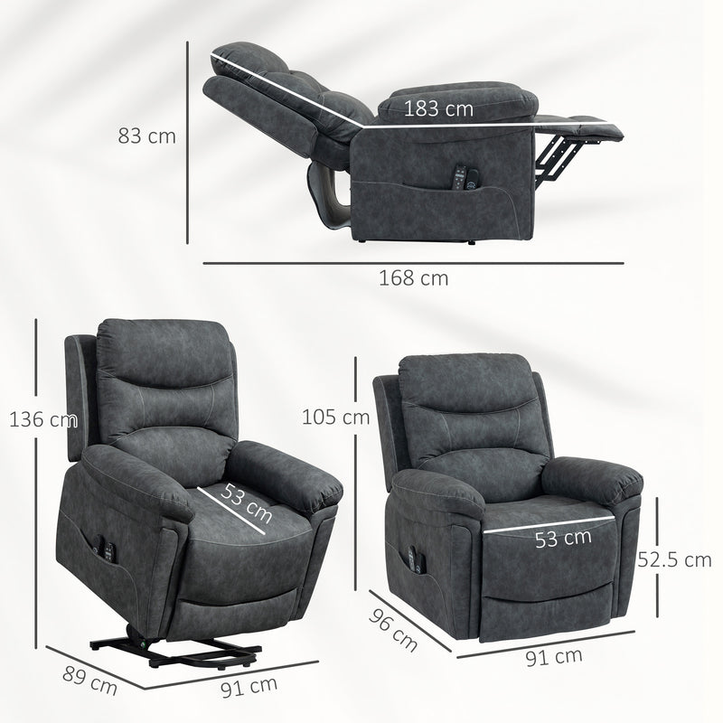 HOMCOM Massage Recliner Chair, Lift Chair with Heat, USB, Remote