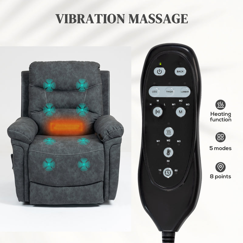 HOMCOM Massage Recliner Chair, Lift Chair with Heat, USB, Remote