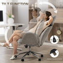 HOMCOM Office Chair With Adjustable Headrest, Comfy Desk Chair, Dark Grey