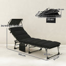 Outsunny Folding Sun Lounger, Sunbed With Canopy, Black
