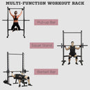 HOMCOM Adjustable Squat Rack with Pull Up Bar and Barbell Bar for Home Gym
