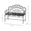 Outsunny Garden Bench, Metal Outdoor Patio Garden Loveseat, Black