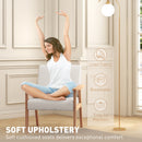 HOMCOM Accent Chair With Wood Frame Wide Seat Linen Armchair Cream White