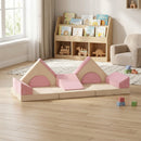 AIYAPLAY Kids Play Sofa, 12 Pieces Foam Modular Convertible Sofa, Pink