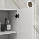 Kleankin High Gloss Bathroom Storage Cabinet With Adjustable Shelves White