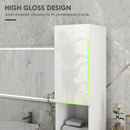 Kleankin High Gloss Bathroom Storage Cabinet With Adjustable Shelves White
