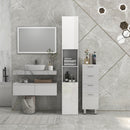Kleankin High Gloss Bathroom Storage Cabinet With Adjustable Shelves White