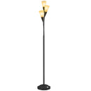 HOMCOM Modern Upright Floor Lamp With 3 Light, Steel Base For Living Room
