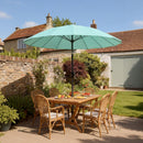 Outsunny 2m Shanghai Garden Parasol Umbrella, Outdoor Sun Shade, Turquoise