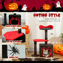 PawHut Gothic Cat Tree With Scratching Posts, Black, Halloween