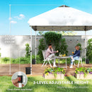 Outsunny 3x3 M Pop Up Gazebo W/ Wheels, One-Touch Party Tent, White