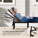 Outsunny Sun Lounger, 5-Level Reclining Sunbed
