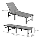 Outsunny Sun Lounger, 5-Level Reclining Sunbed