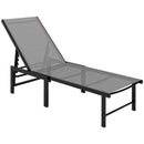 Outsunny Sun Lounger, 5-Level Reclining Sunbed