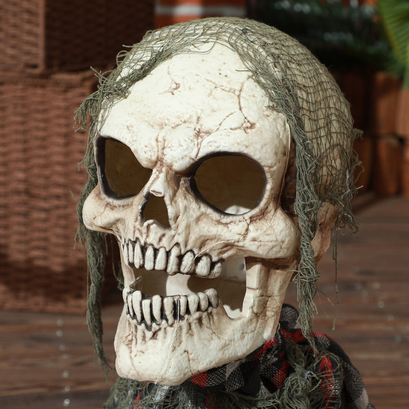 HOMCOM Groundbreaker Skeleton Halloween Animatronic Prop for Indoor Outdoor