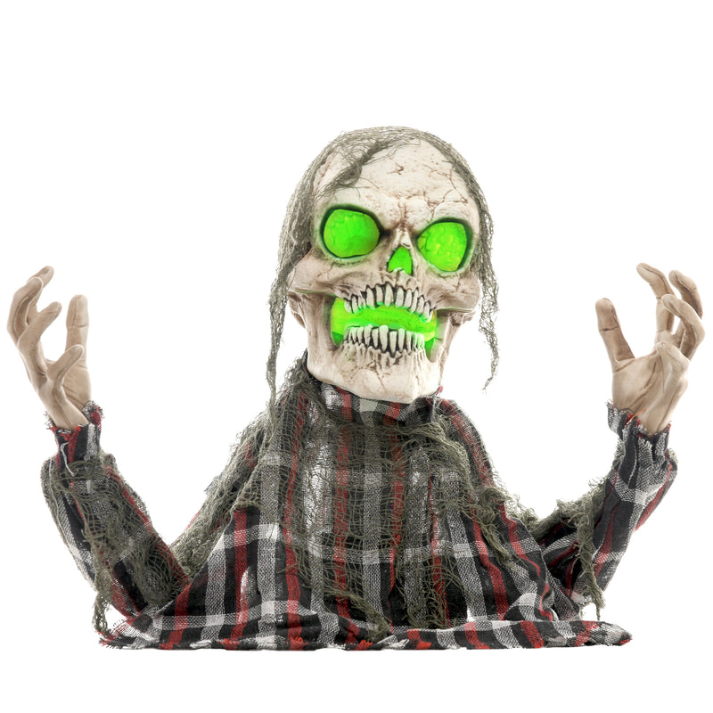 HOMCOM Groundbreaker Skeleton Halloween Animatronic Prop for Indoor Outdoor