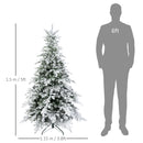 HOMCOM Artificial Christmas Tree With Realistic Snow Branches, LED Lights