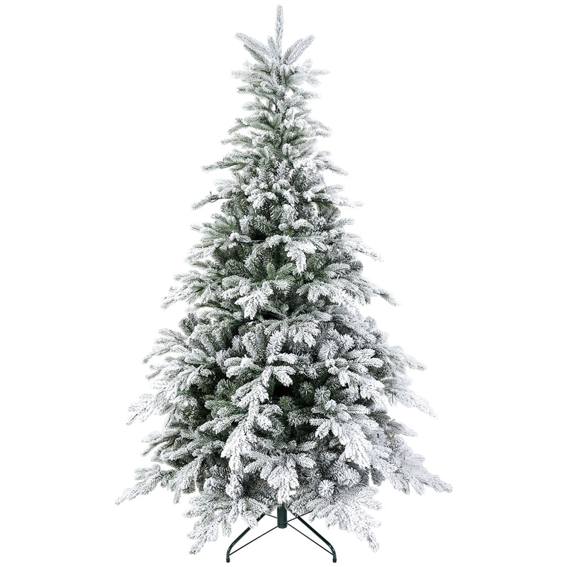HOMCOM Artificial Christmas Tree with Realistic Snow Branches, LED Lights