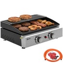 Outsunny 2 Burner Grill Griddle, Tabletop Gas BBQ With Grease Cup, Black