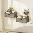 HOMCOM Floating Nightstands Set of 2, Nightstand with Drawer, Grey