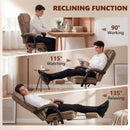 HOMCOM Executive Office Chair, Desk Chair With Massage And Heat, Brown