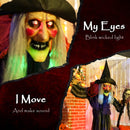 Outsunny Voice Activated Halloween Animatronics Standing Witch & Skull Staff