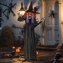 Outsunny Voice Activated Halloween Animatronics Standing Witch & Skull Staff
