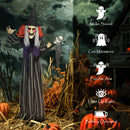 Outsunny Voice Activated Halloween Animatronics Standing Witch & Skull Staff