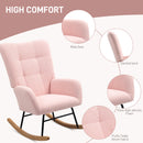 HOMCOM Rocking Chair, Modern Armchair With Backrest For Bedroom