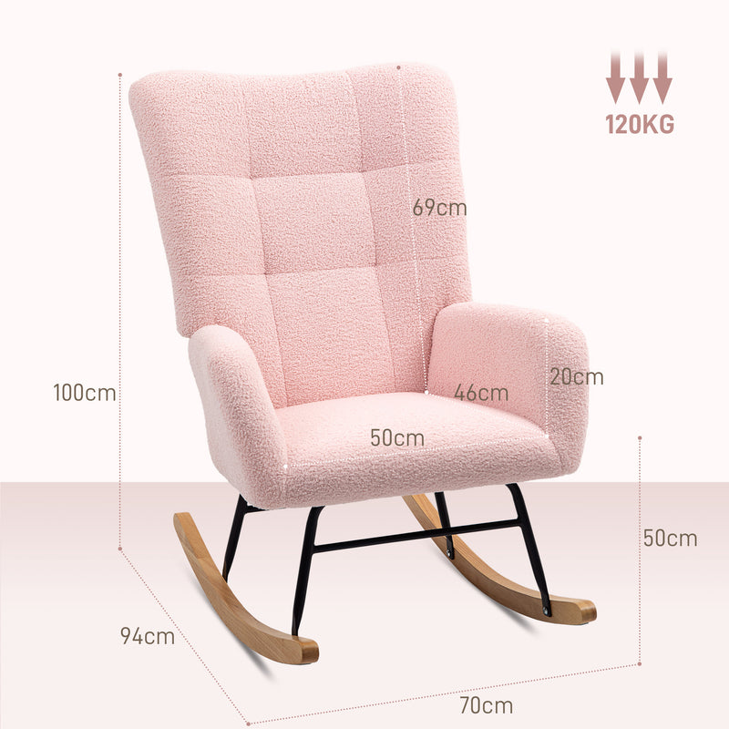 HOMCOM Rocking Chair, Modern Armchair with Backrest for Bedroom