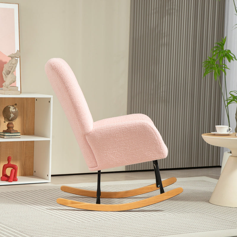 HOMCOM Rocking Chair, Modern Armchair with Backrest for Bedroom