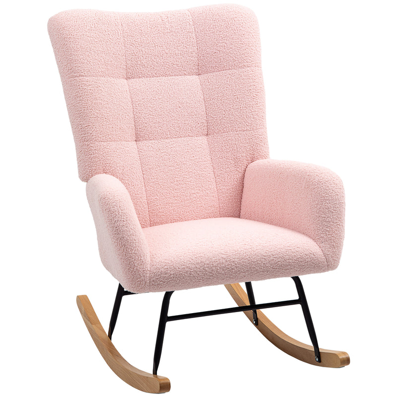 HOMCOM Rocking Chair, Modern Armchair with Backrest for Bedroom