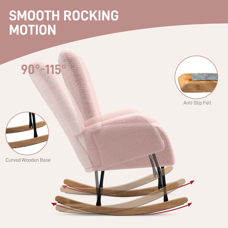 HOMCOM Rocking Chair, Modern Armchair with Backrest for Bedroom