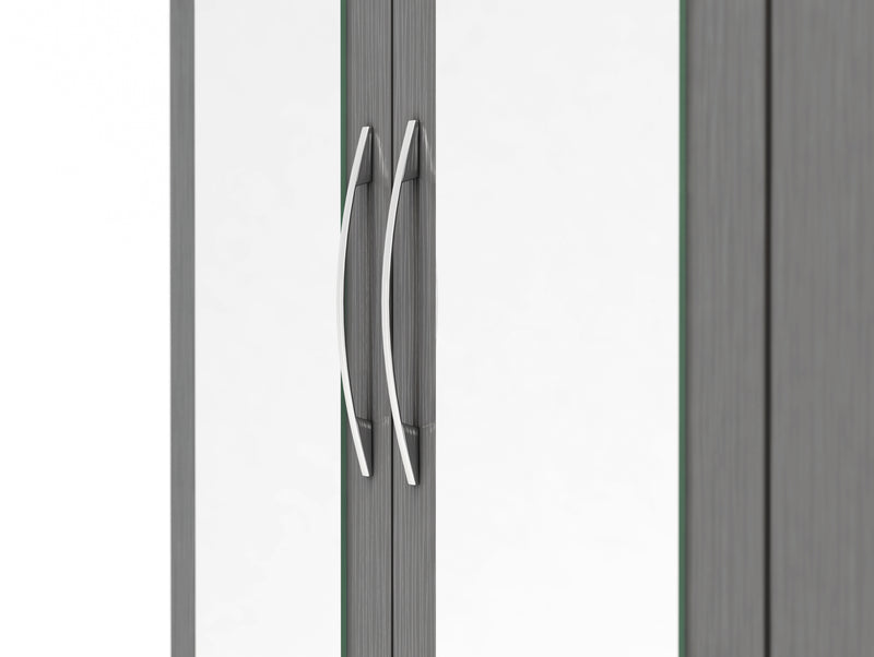 NEVADA 3 DOOR 2 DRAWER WARDROBE - 3D EFFECT GREY