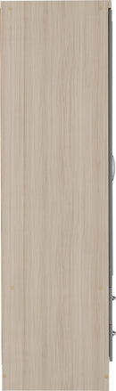 NEVADA 3 DOOR 2 DRAWER WARDROBE - GREY GLOSS/LIGHT OAK EFFECT VENEER