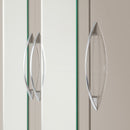 NEVADA 3 DOOR 2 DRAWER WARDROBE - OYSTER GLOSS/LIGHT OAK EFFECT VENEER