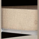 NEVADA 3 DOOR 2 DRAWER WARDROBE - OYSTER GLOSS/LIGHT OAK EFFECT VENEER