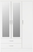 NEVADA 3 DOOR 2 DRAWER WARDROBE - WHITE GLOSS