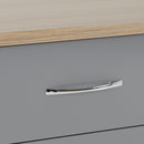NEVADA 3 DRAWER CHEST - GREY GLOSS/LIGHT OAK EFFECT VENEER